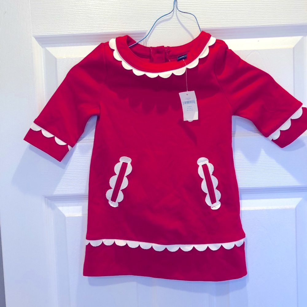 Red & White Scallop Dress